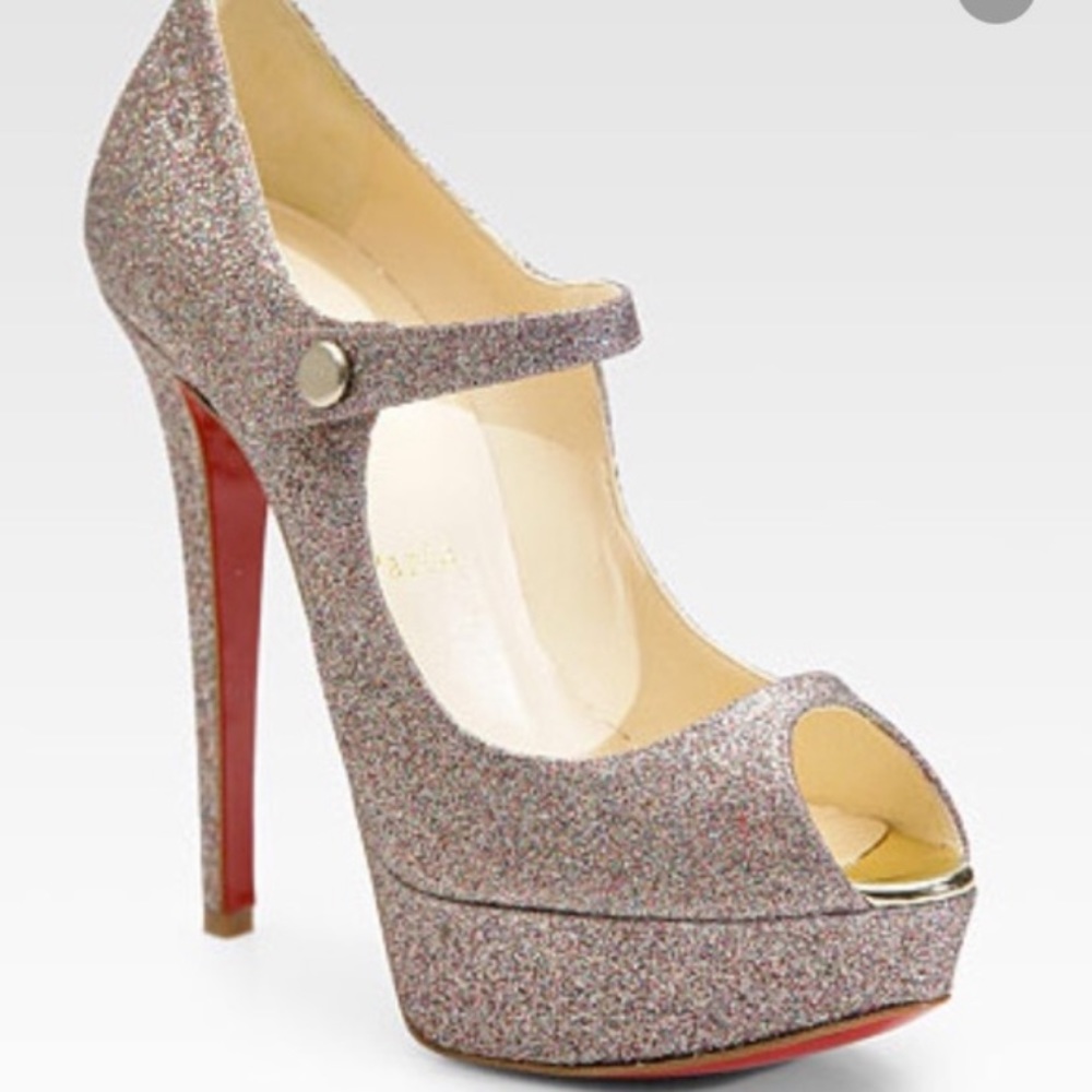 Christian Louboutin glitter Mary Jan size 9